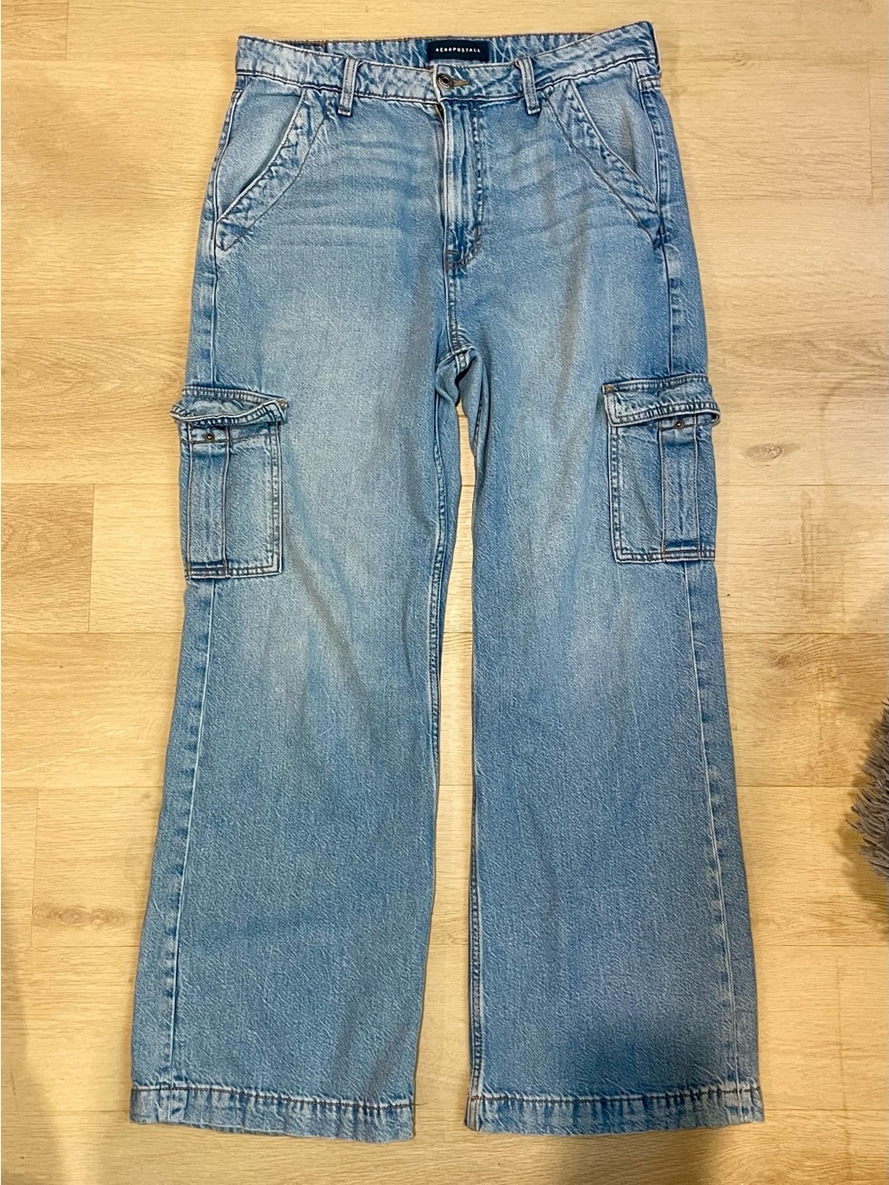 Aeropostale Light Blue Bootcut Cargo Jeans